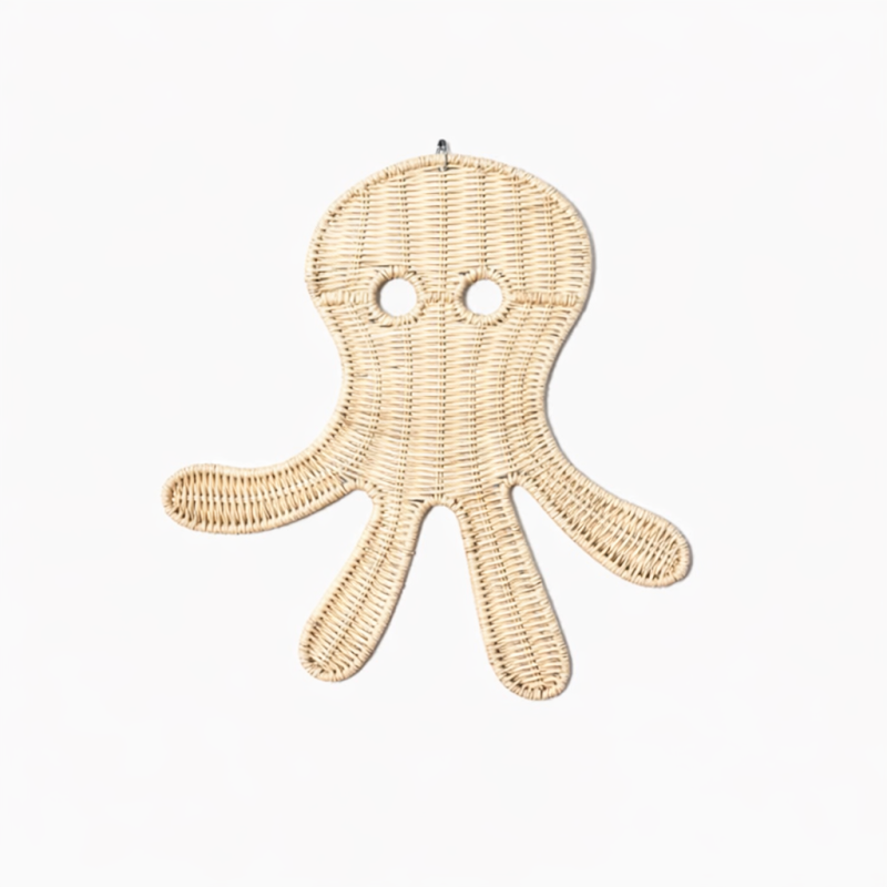 Rotan wanddecoratie Octopus